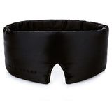 100% pure mulberry silk contoured eye mask in black – padded, light-blocking, and gentle on delicate skin