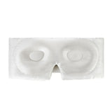 Inside of ivory Cloud contoured silk eye mask – 100% pure mulberry silk with padded design for light blocking and gentle skin protection. Contoured eye pockets.