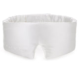 Ivory Cloud contoured silk eye mask – front view of 100% pure mulberry silk with padded design for light blocking and gentle skin protection