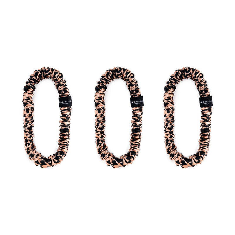 small leopard print silk scrunchies