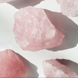 Pink crystal rocks on a light background