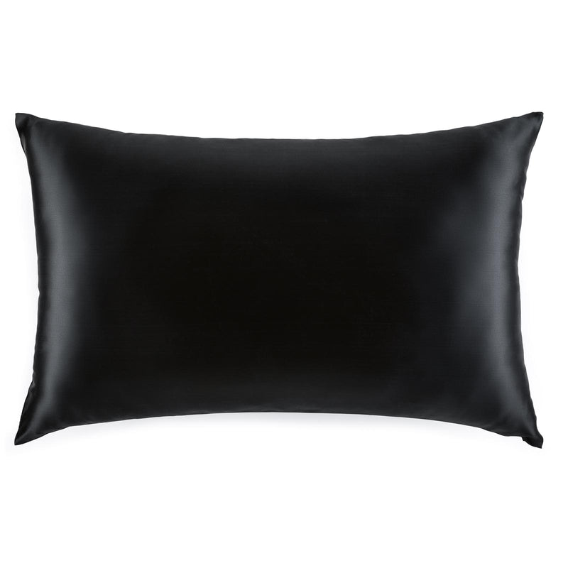 Queen size black Silk Works London 100% mulberry silk pillowcase with hidden zip