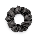 large dark grey mulberry silk scrunchie