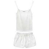 Ivory Silk Works London silk cami top and shorts