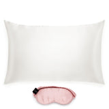 Mulberry silk pillowcase and eye mask gift set for kids.