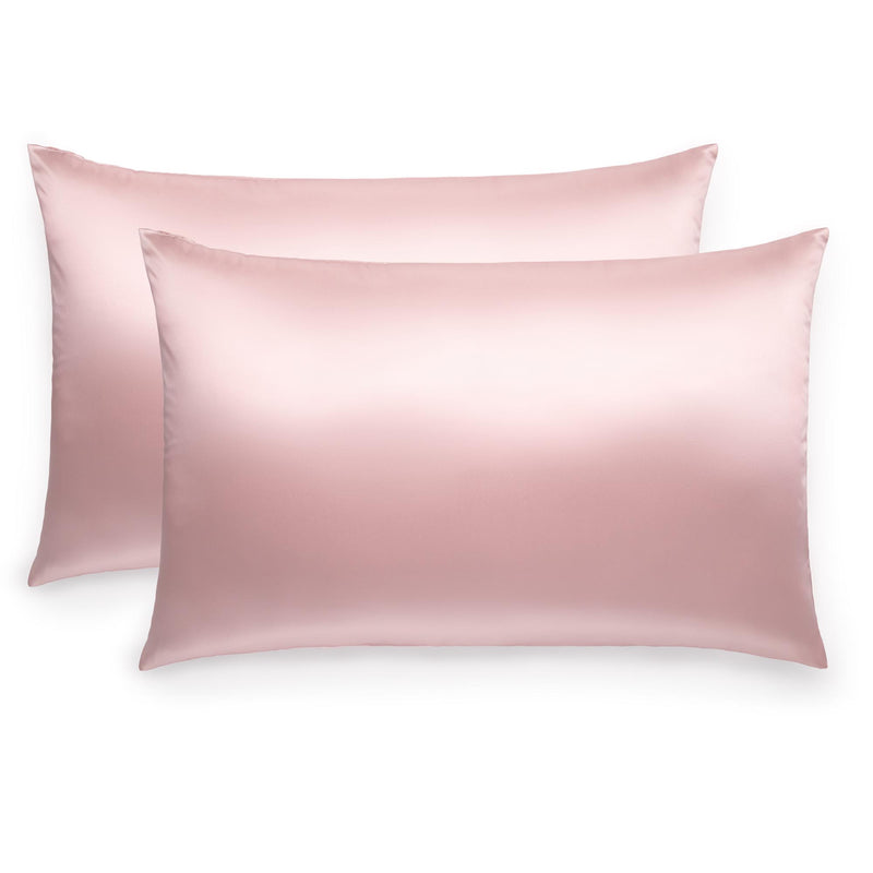 Set of 2 100% 22 momme mulberry silk pink pillowcases 