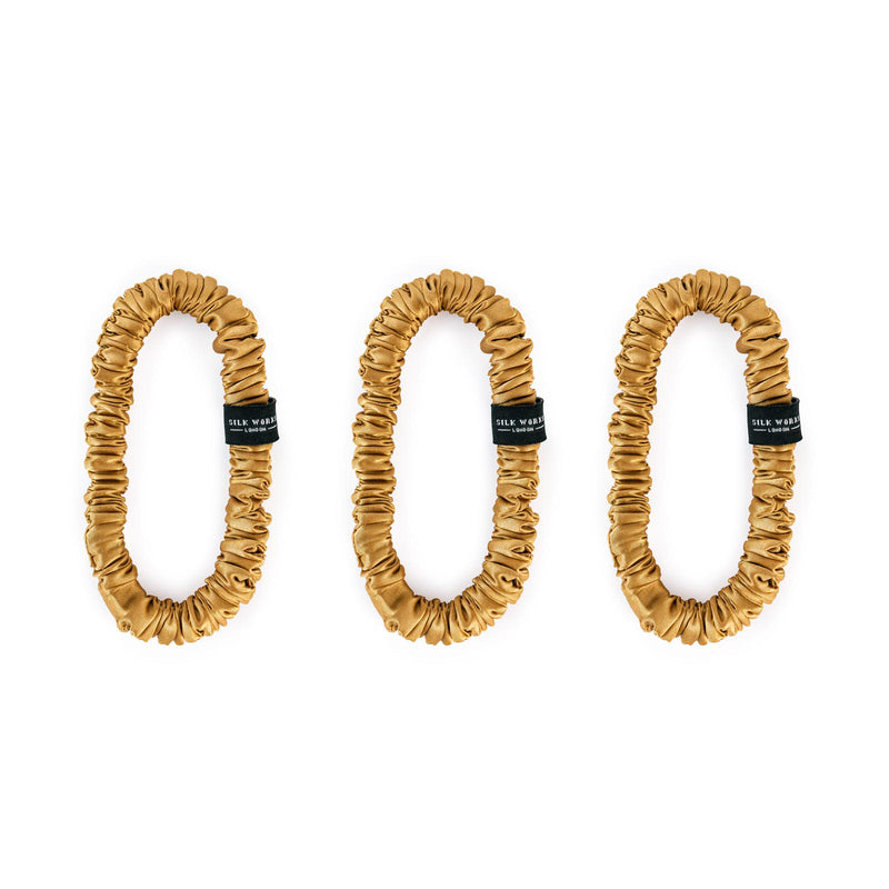 Silk Skinny Scrunchies Pack of 3